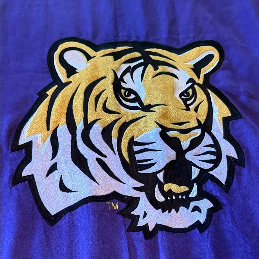 Purple Blanket with Tiger Logo 87” x 67”